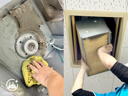 換気扇内部とロスナイフィルターの清掃