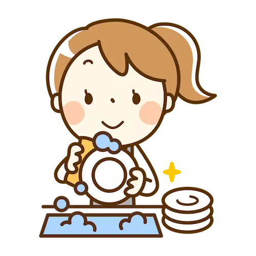 食器洗いのイラスト