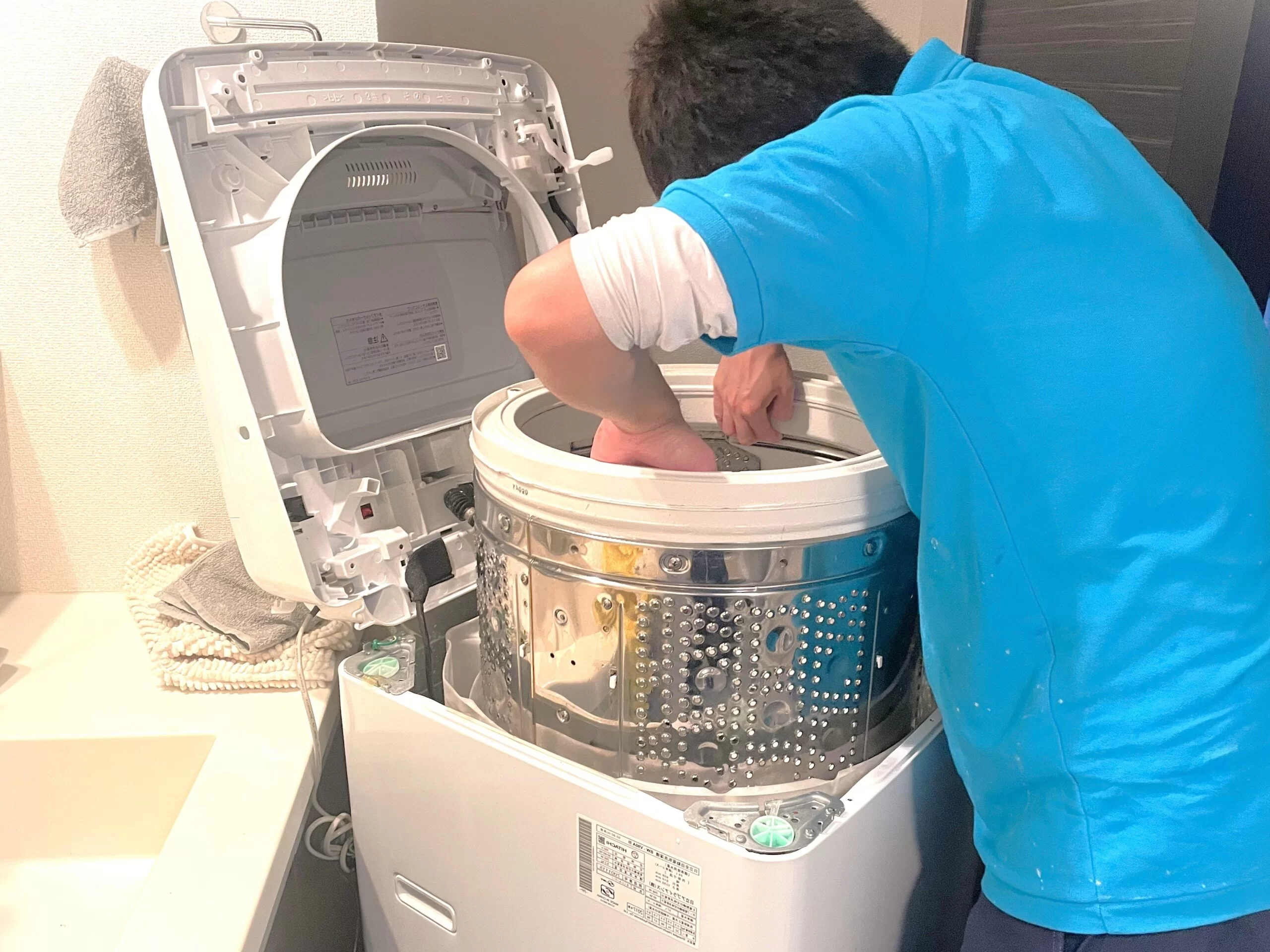 洗濯機クリーニング作業