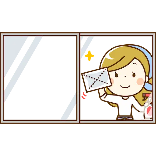 窓拭きのイラスト